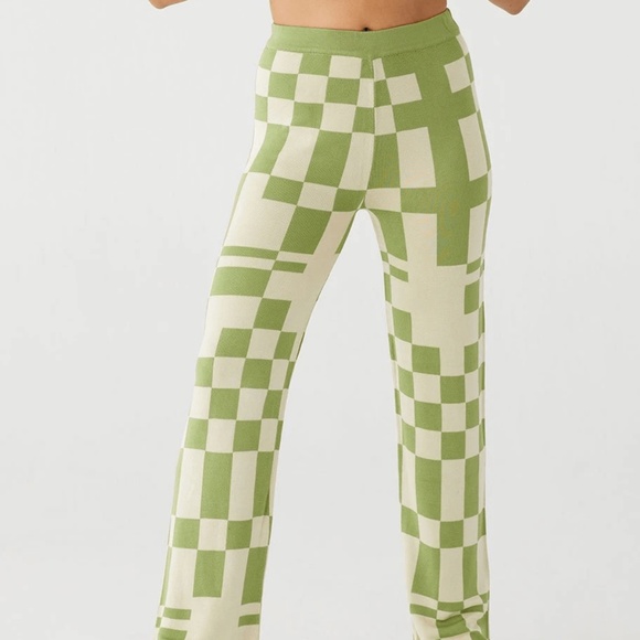 Paloma Wool Puerto Pants in green and cream Size Small - Picture 2 of 4